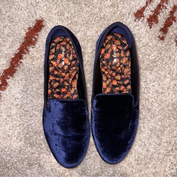 Birdies shoes Woman’s size 9.5 Navy Blue Velvet Starlings - Picture 10 of 13